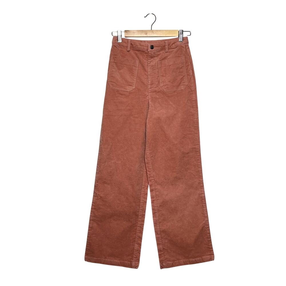 Anniewear Wide Leg Pants Small Clay Pink Utility High Rise Straight Leg Casual